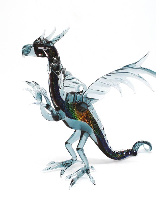 36-940D Longwei Dragon - Gray / Dichroic for wholesale by WGK Glass Art Inc