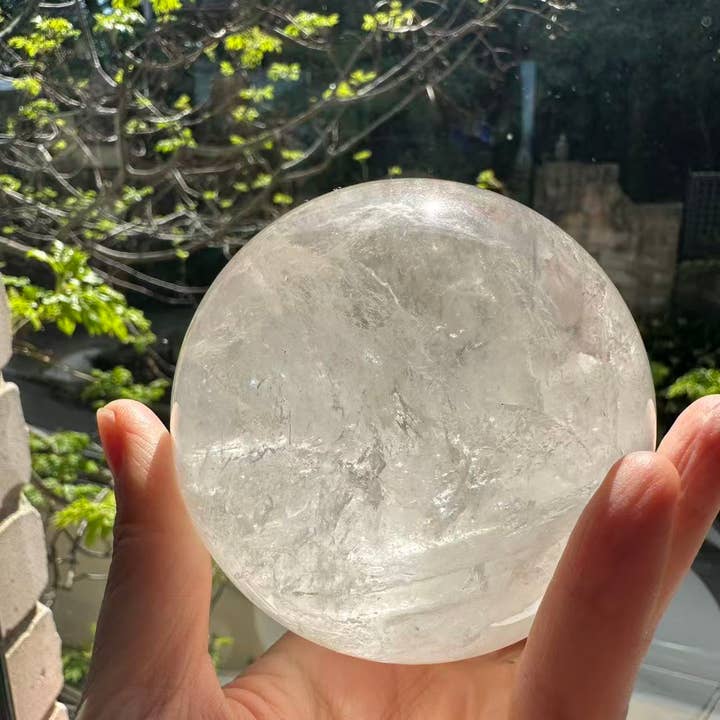 Moon Rituals - Wholesale Spiritual stone/crystal - Large Natural Clear Quartz Crystal Sphere Ball with Rainbow ,Christmas Crystal Gift #27
