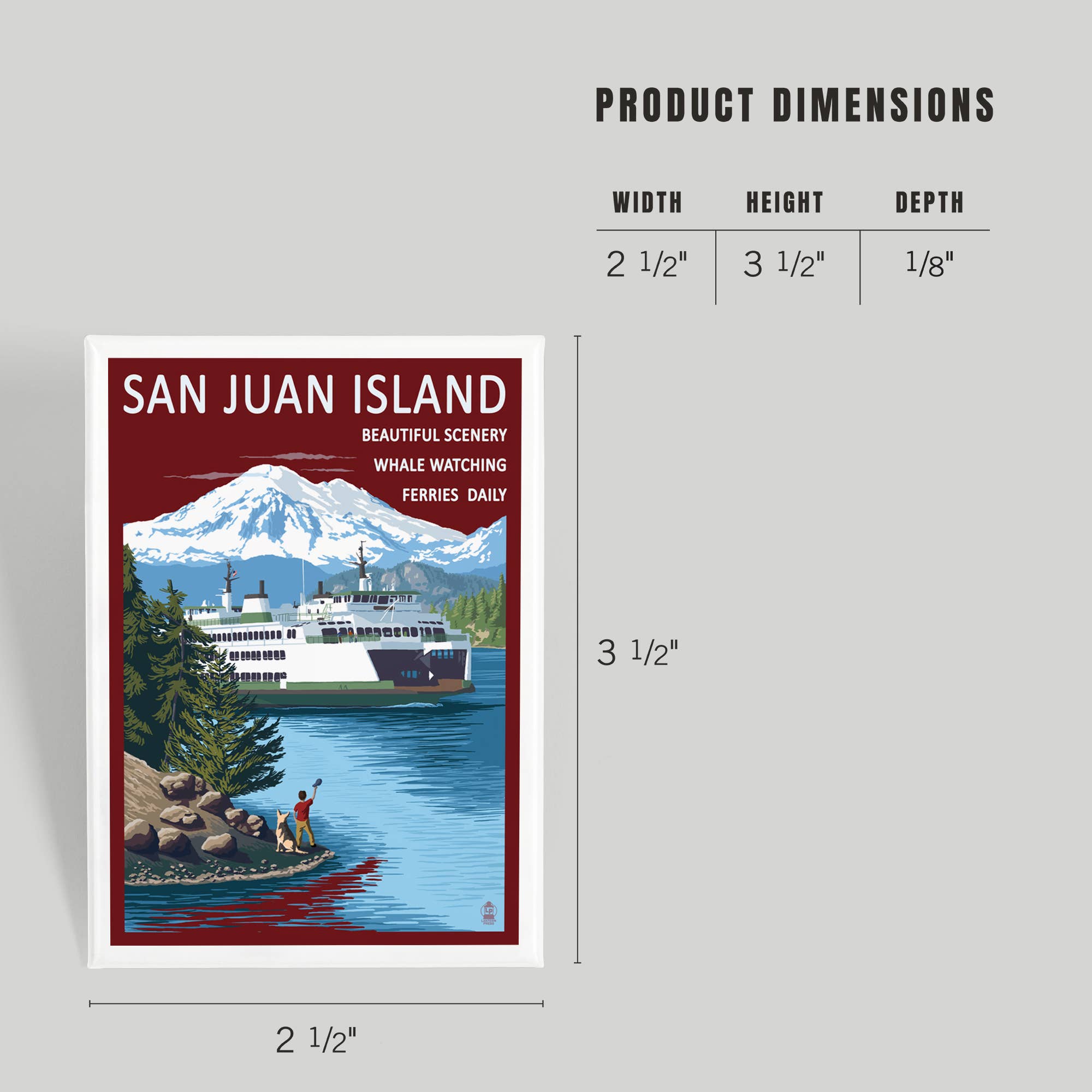 Lantern Press - Venta al por mayor Imanes - MAGNET Isla San Juan, niño saludando en el ferry3