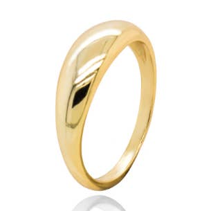 Sterling Silver Dome Band Ring in 14Kt Gold Vermeil for wholesale by Aurora Jewels
