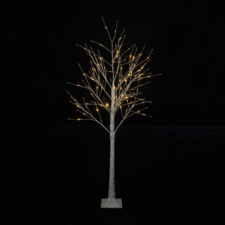 Lighted Birch Tree Set 4Feet-6 Feet With Warm White LEDs for wholesale on Faire21