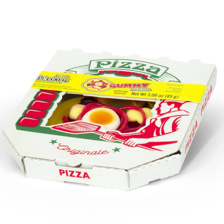 Raindrops Gummi Pizza, 3.00oz, 18ct Case for wholesale by Grandpa Joe's Candy Shop