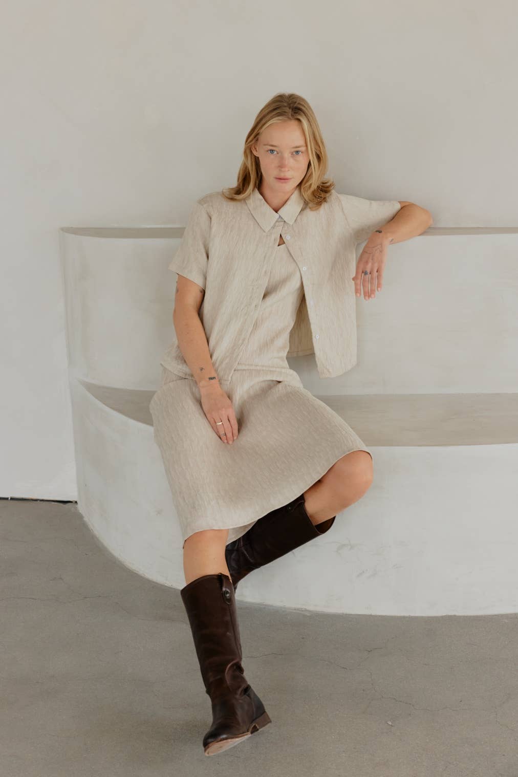 MOD REF – Camisa com botões no colarinho – Mulher por atacado – The Miranda Top | Topo com Botão Texturizado1