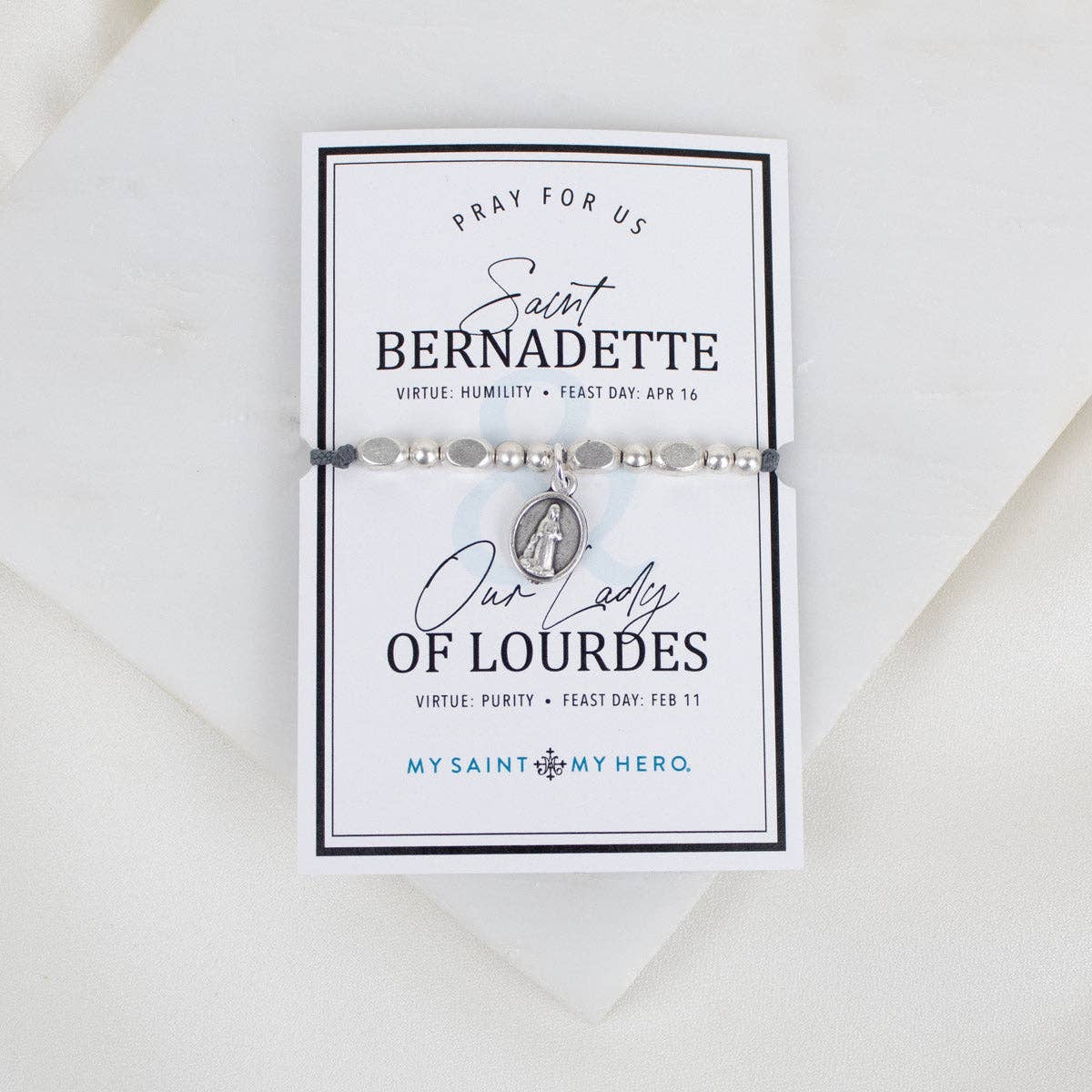 My Saint My Hero - Wholesale Beaded Bracelet - Saint Bernadette of Lourdes Little Saints Bracelet