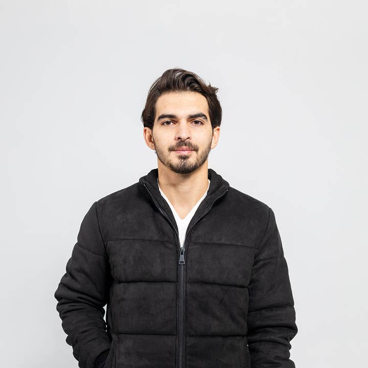 Chaqueta Brady de ante sintético vegano para hombre Ropa exterior casual y elegante para venta al por mayor de USA Leather Shop