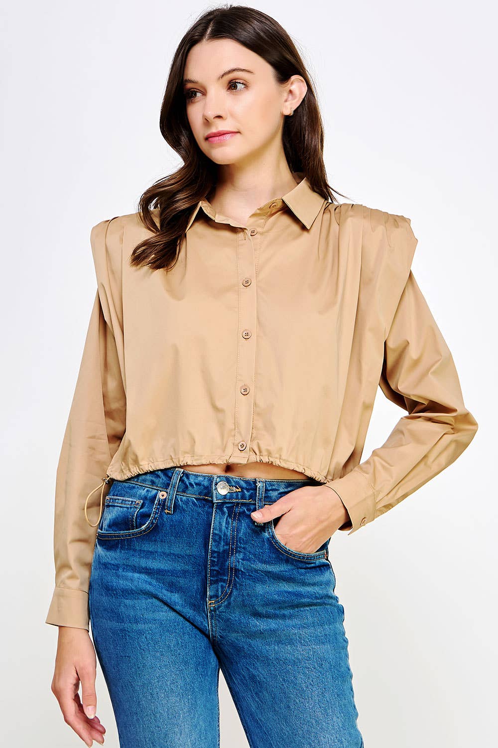 Strut & Bolt – Engroshandel Skjorte med buttondown – til kvinder – Skulderpude Button Down Poplin skjorte16