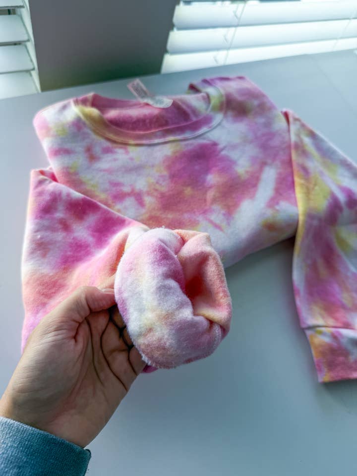 Salty Ocean Crew - Wholesale Sweatshirt - Women's - Unisex Fuchsia & Yellow Tie Dye Crewneck Sweatshirt1