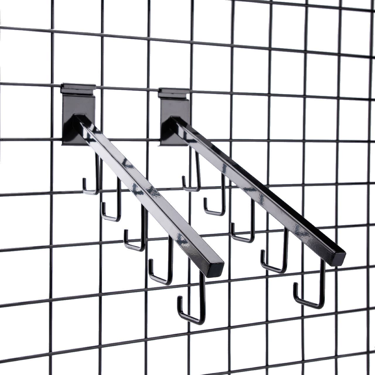 Store Supply Warehouse - Wholesale Retailer Display - Accessories - Black 5-J-Hook Waterfall Faceout For Wire Grid 3
