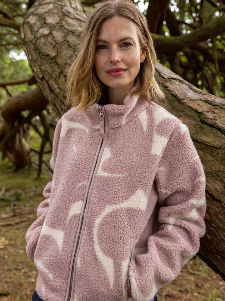 Danelabrador Fleece Zip-Up Light Beige/Quail TROPS for engroshandel hos Danefae København