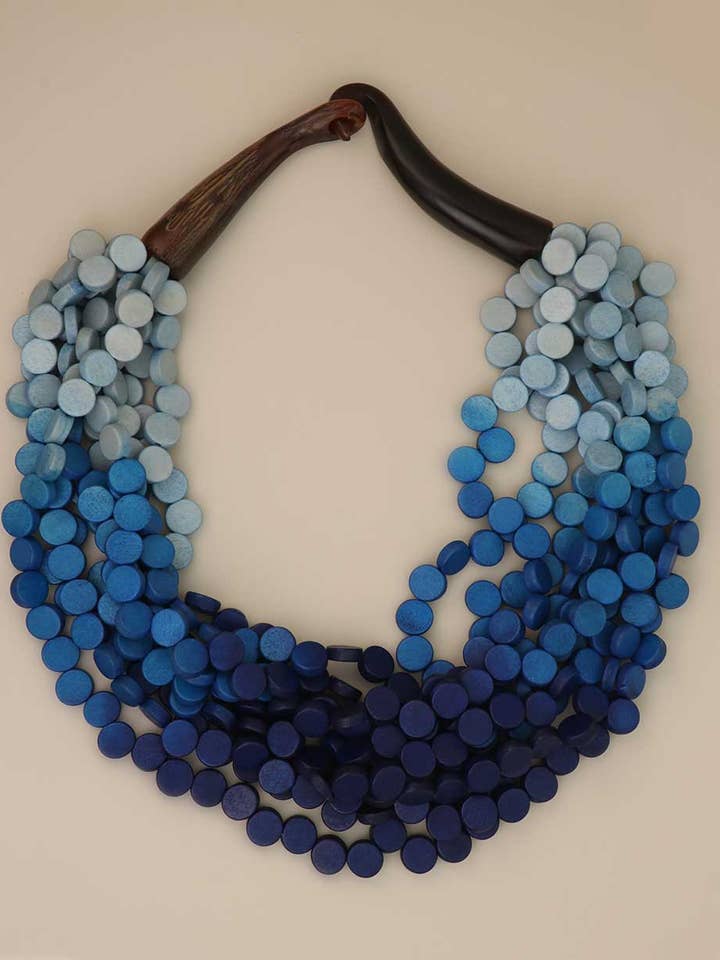 Verdrehte mehrsträngige blaue Halskette für den Großhandel von Culture Spot