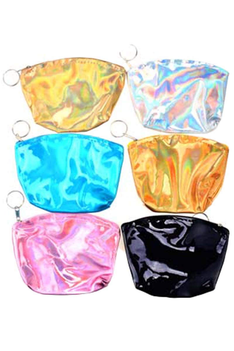 Cap Zone - Wholesale Coin Purse - Women's - Holographic Single Zip Pouch Coin Purse Bag0