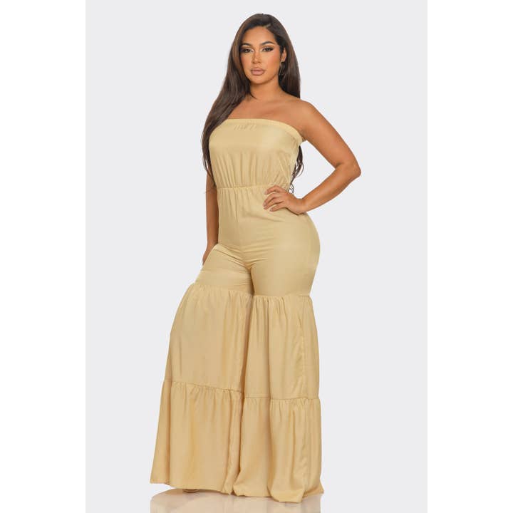 Style Up - Wholesale Jumpsuit - Dames - GELAAGDE JUMPSUIT MET WIJDE PIJPEN4