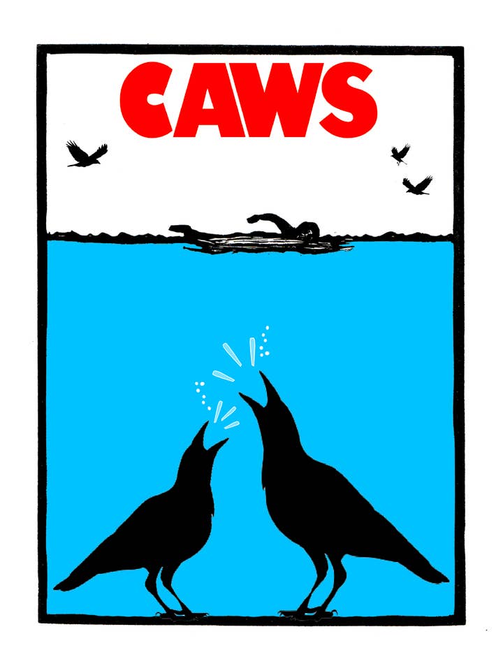 CAWS - JAWS (21,6 x 27,9 cm) impression couleur pour la vente par Pixel Palmer