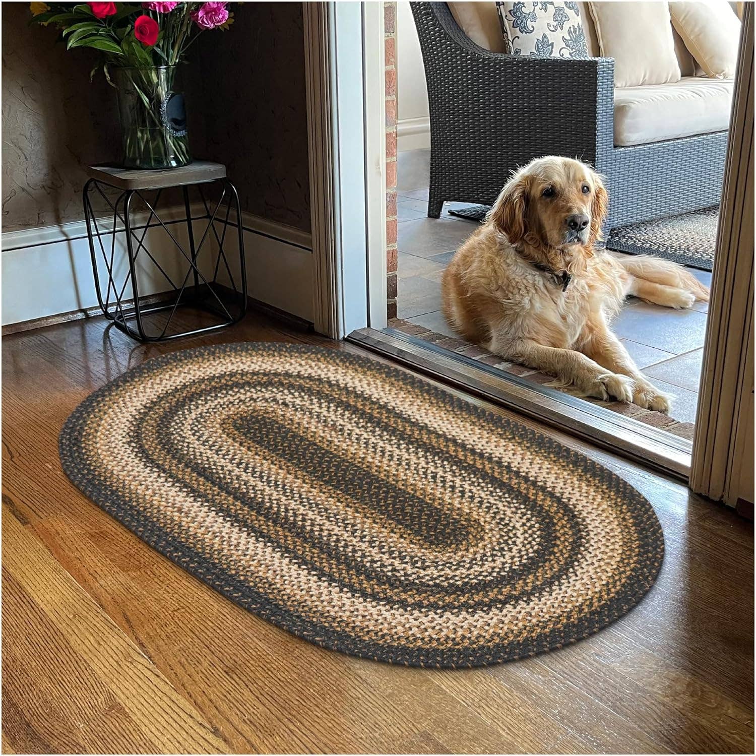 Homespice Decor – wholesale Area rug – Kilimanjaro Non-Shedding Jute Braided Rugs, Black and Tan9