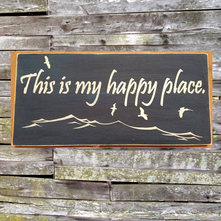 This is My Happy Place - Ocean Themed Wooden Sign, This is M for wholesale by New Direction Crafters