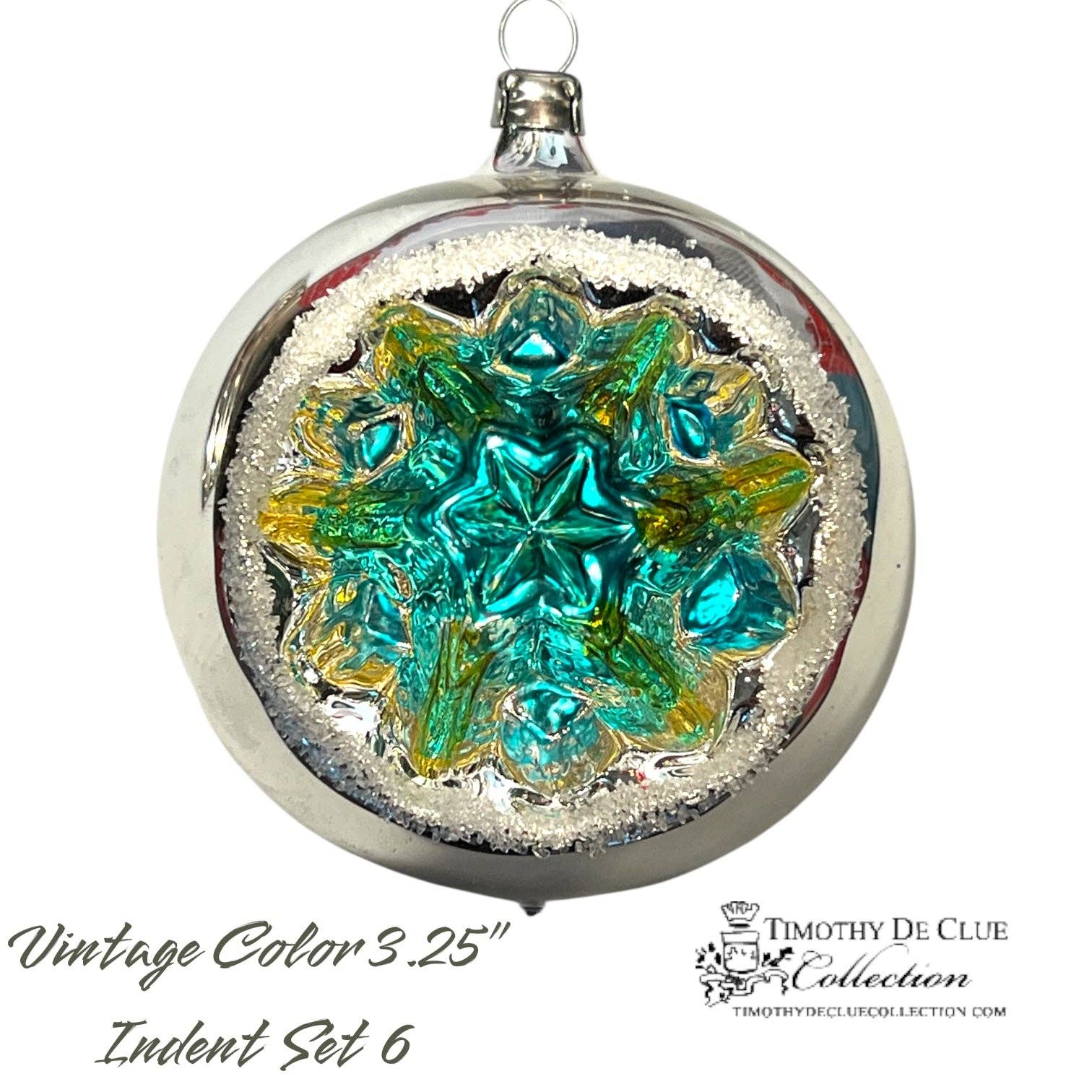 Timothy De Clue Collection - Wholesale Ornament Set - Vintage Colors Indents - Set of 6 |3.25 in - Antik Baubles Christmas Ornament4
