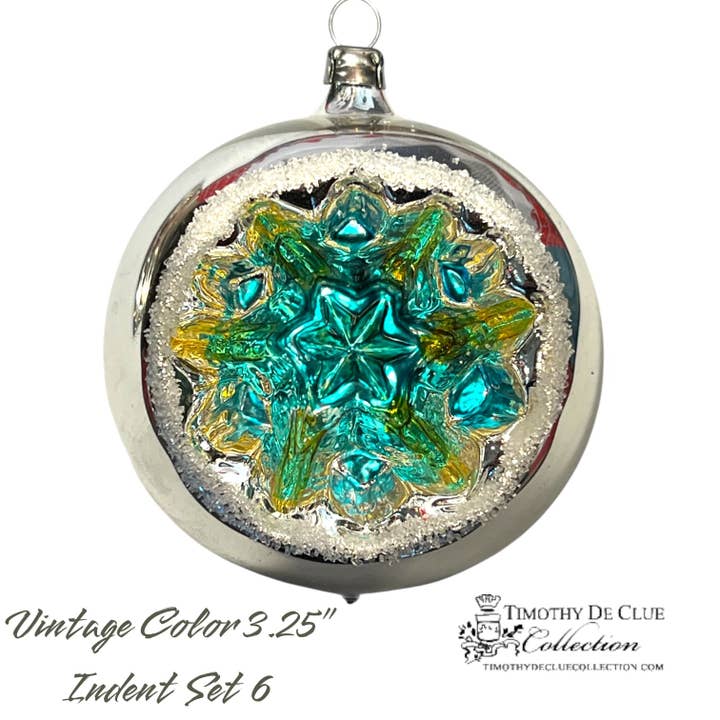 Timothy De Clue Collection - Wholesale Ornament Set - Vintage Colors Indents - Set of 6 |3.25 in - Antik Baubles Christmas Ornament4
