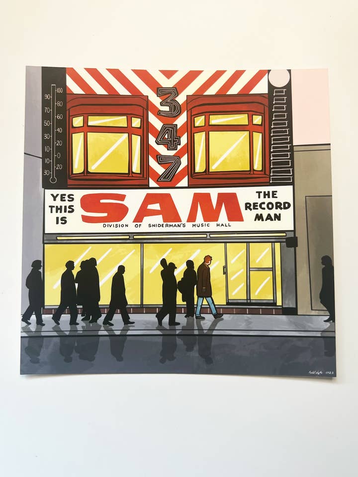 « Sam the Record Man » Impression - Rétro Toronto - Rue Yonge pour la vente par Studio Junco