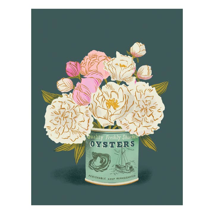 Oyster Tin Blank Card for wholesale by Studio Eleven Papers