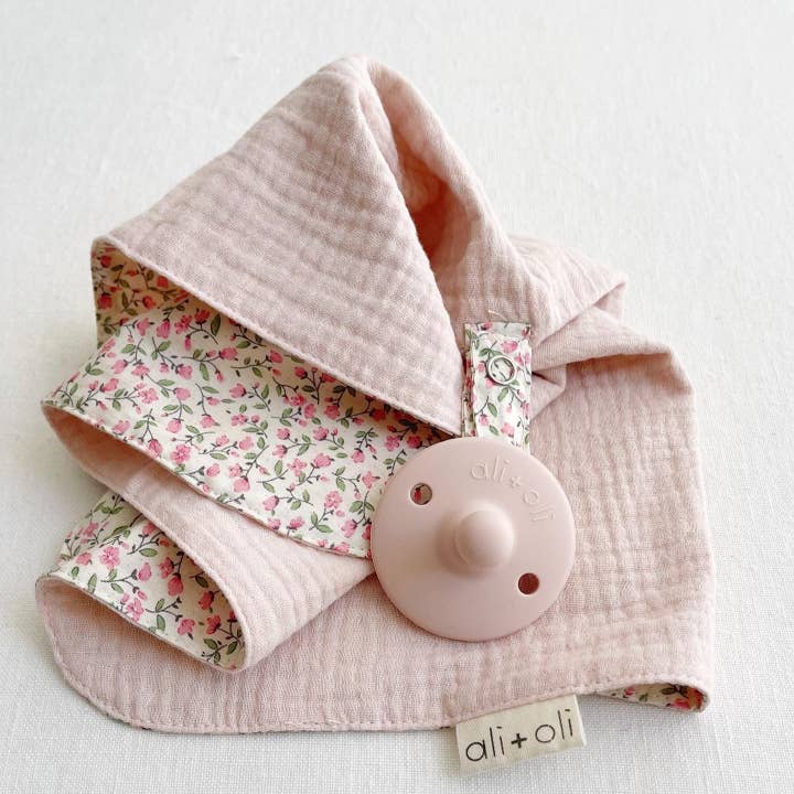 Ali+Oli - Wholesale Security/Cuddle Blanket - Baby - Pacifier Blanket Holder (Pink/Flowers)4