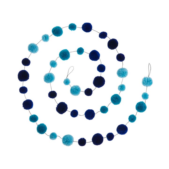 PomPom Galore - Wholesale Bunting/Garland - Blue Pom Pom Garland