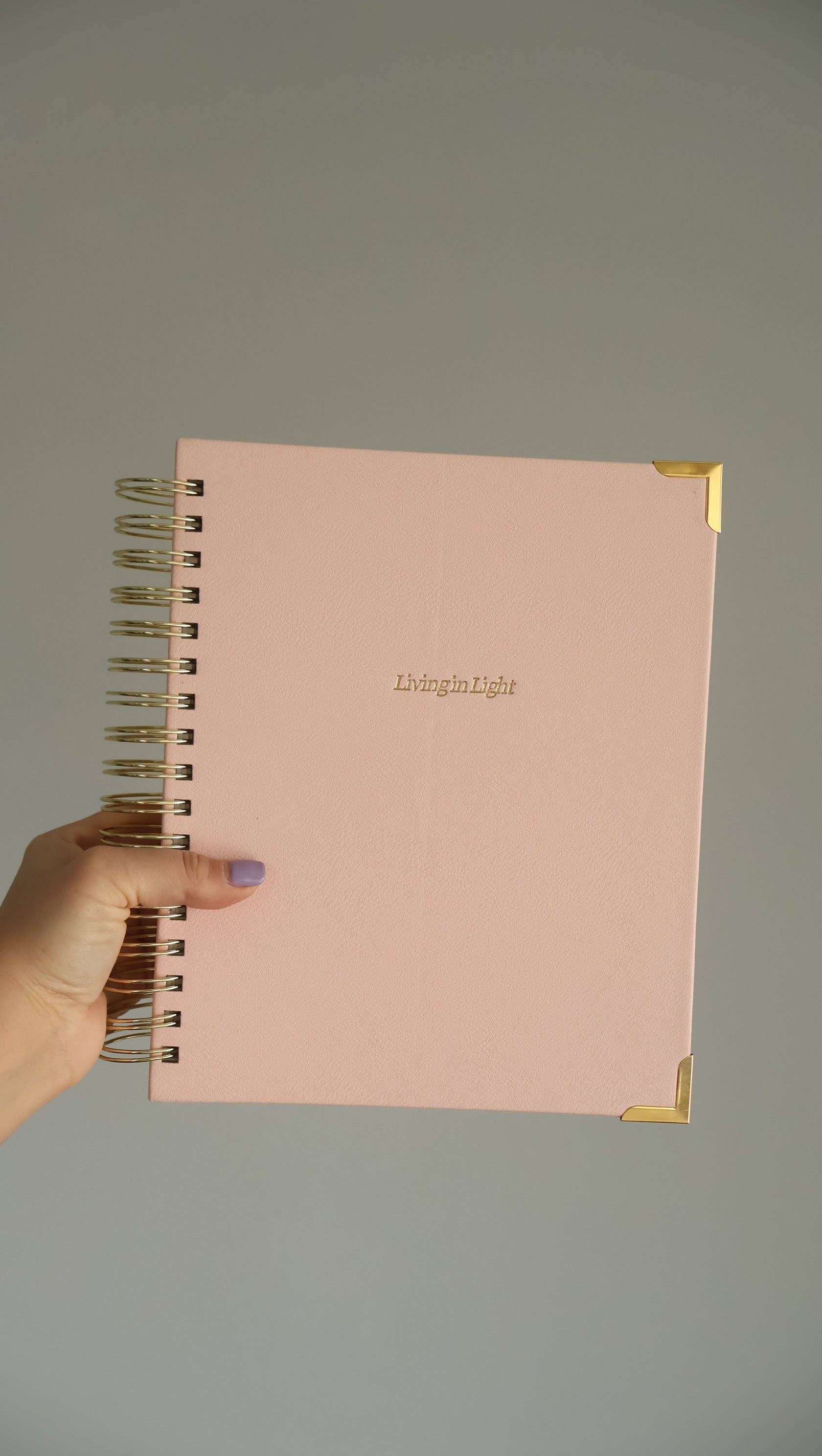 Living In Light - Venta al por mayor Agendas - Planificador Espiral de Cuero Premium - Planificador Cristiano Moderno Sin Fechar con Estudio Bíblico, Establecimiento de Metas, Solicitudes de Oración, Rastreador de Presupuesto Financiero y Más | Cuero Menta y Rosa Rubor con Espiral Dorada15