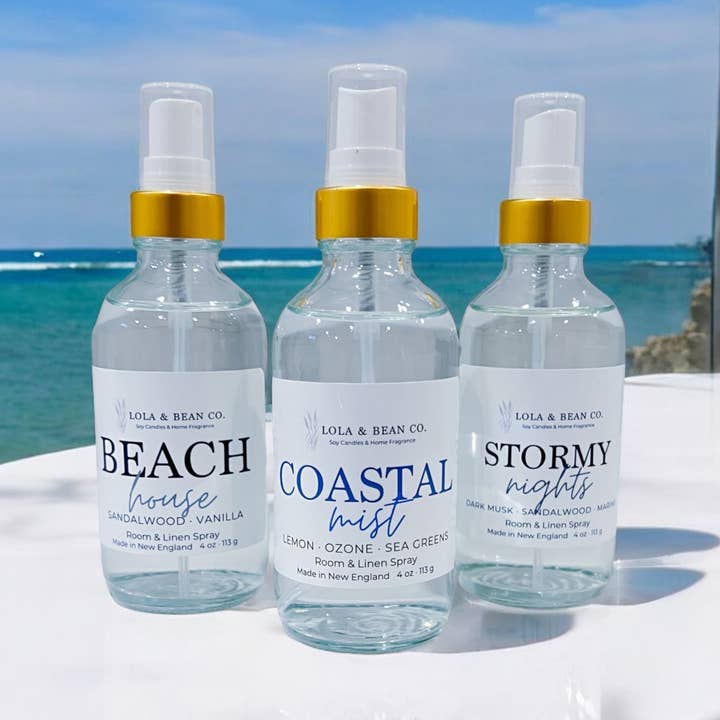 Room Spray – 4 oz Air & Linen Mist | Clear Glass for wholesale by Lola & Bean Co.