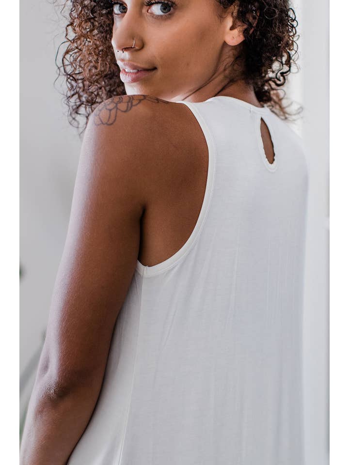 YALA - Wholesale Nightgown - Women's - DELIA GATHERED TANK BAMBOO NIGHTGOWN1