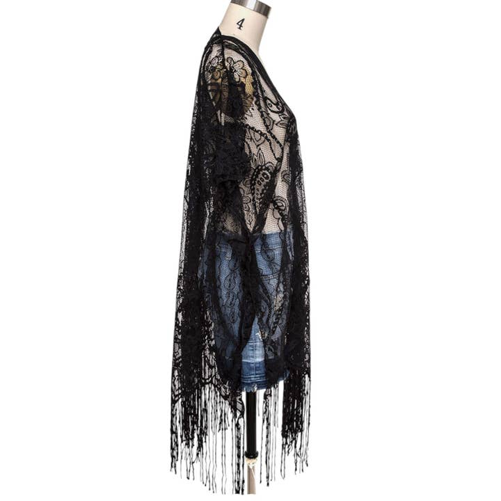 LA Jewelry Plaza – wholesale Kimono – Women's – Fringe Lace Kimono Cardigan2