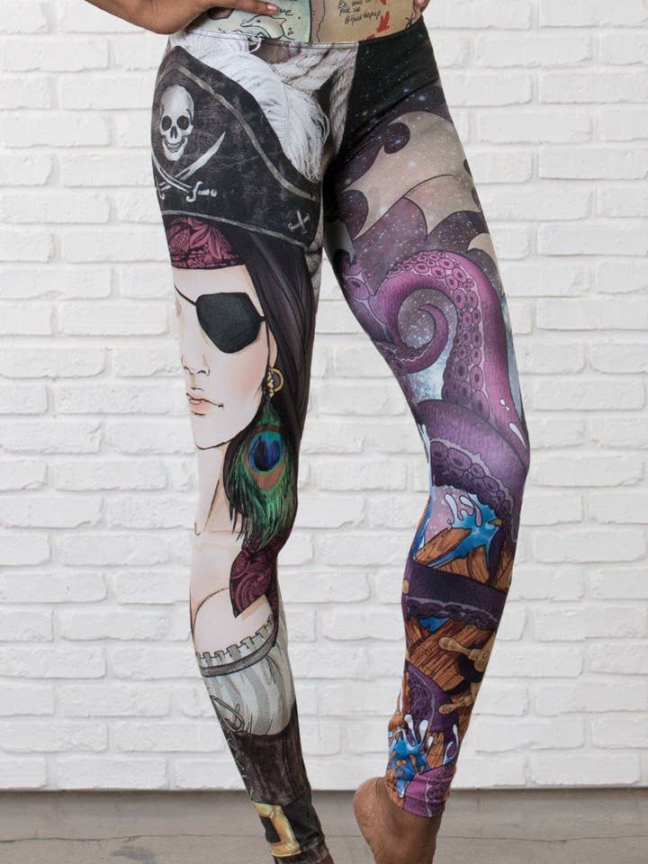 Pirate MASHUP - Buttery Soft Athleisure Leggings for wholesale by Eagle Rock Werkshop®