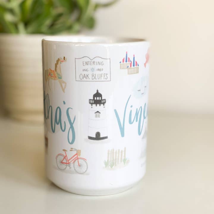 Palm Prints - Wholesale Coffee Mug - Martha's Vineyard Landmark Mug1