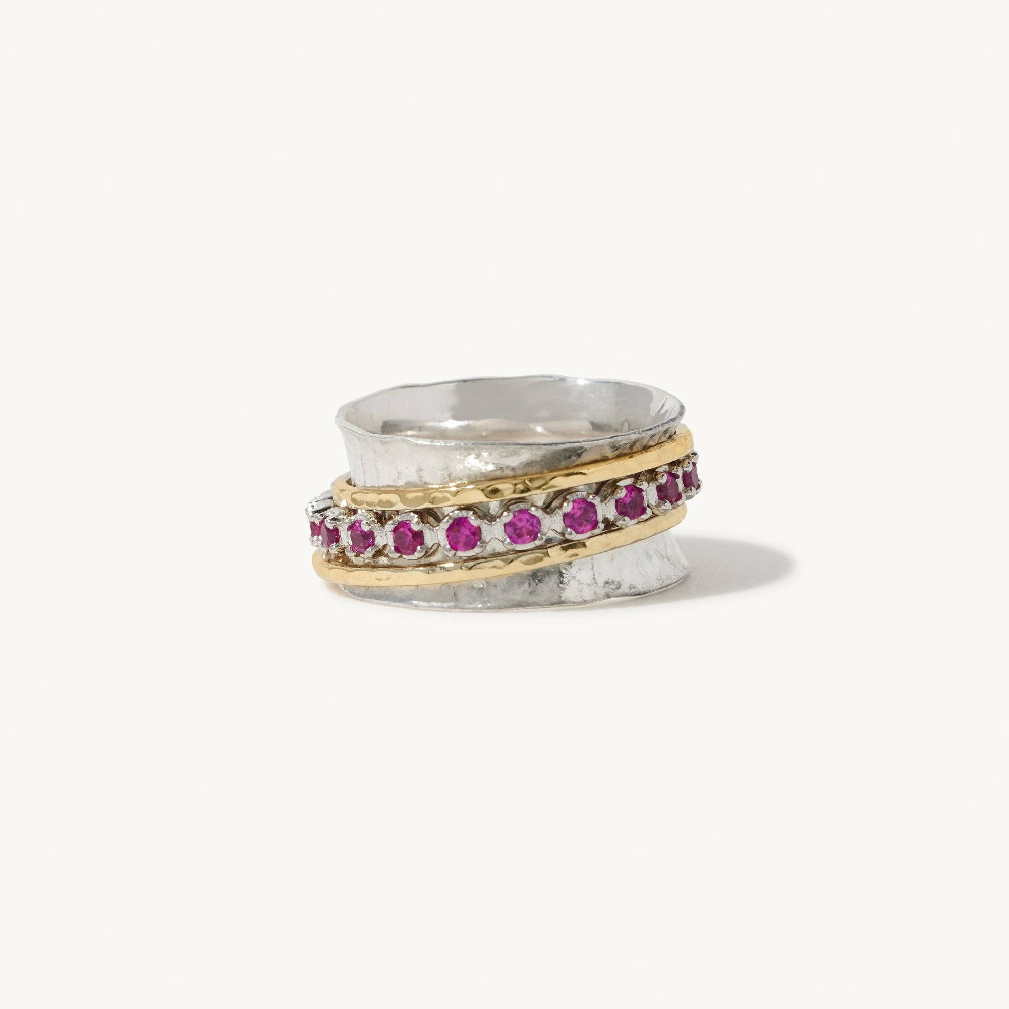 Ideaure Jewelry - Wholesale Multi-Stone Ring - Aria Spinner Ring  - Ruby0