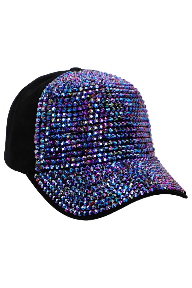 Cap Zone - Wholesale Baseball Cap - Women's - Bedazzled Full Bling Rhinestone Silky Baseball Cap5