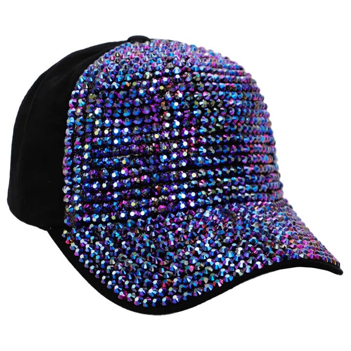 Cap Zone - Wholesale Baseball Cap - Women's - Bedazzled Full Bling Rhinestone Silky Baseball Cap5