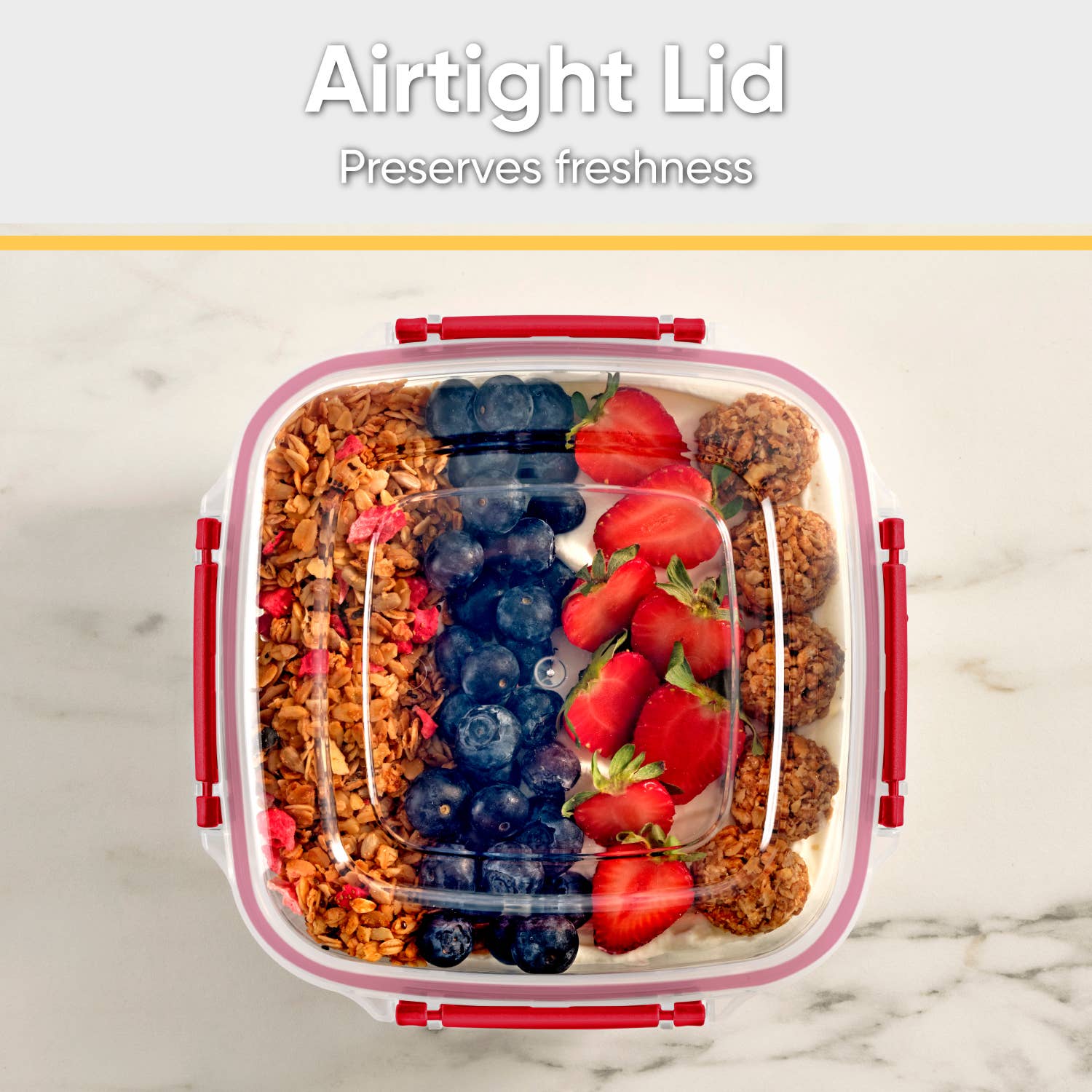 Superio Brand - Wholesale Food Storage Container - Air-Tight Food Containers Leak-Proof Square 80 Ounce-CS6