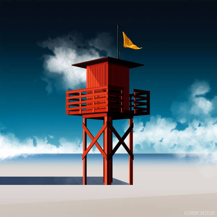 Tirage Fine Art - "Red Station" - Clément Dezelus pour la vente par Atelier Contemporain