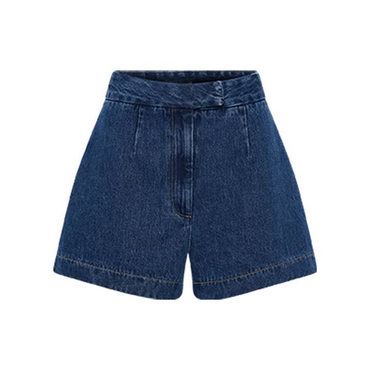 Blue 2 piece set denim shorts and sleeveless top for wholesale on Faire