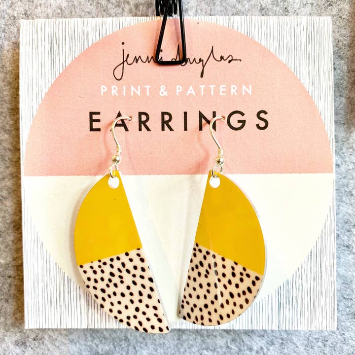 Yellow Freestyle Arc Drop Earrings for wholesale by Jenni Douglas Designs