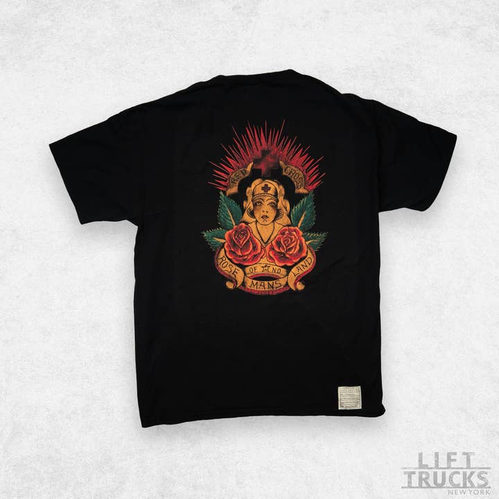 Rose of No Man's Land Flash Tattoo Shirt for wholesale by Lift Trucks NY