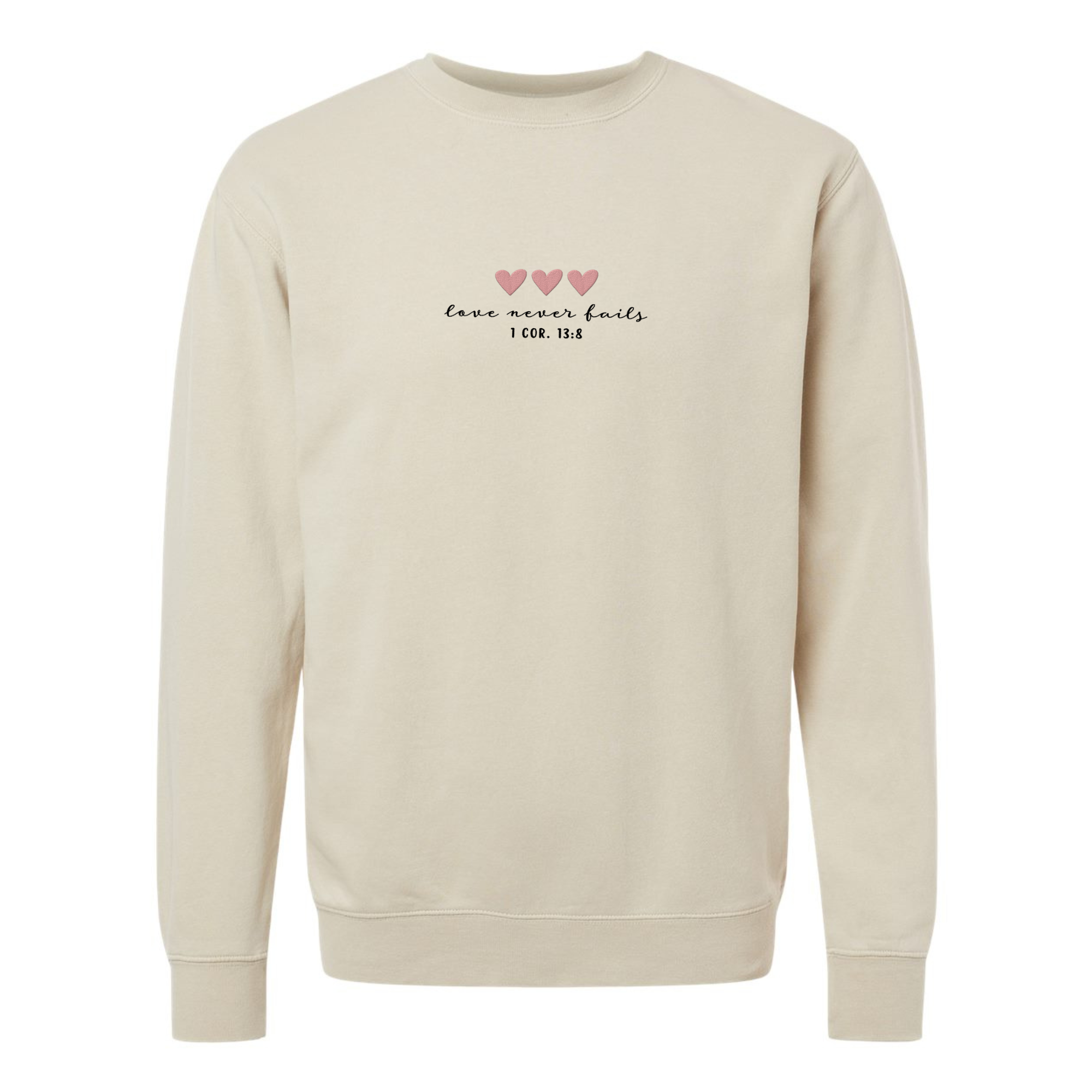 Scripted Pearl - Vente Sweat-shirt à imprimés – femme - Sweat-shirt Love Never Fails avec cœur brodé pour la Saint-Valentin6