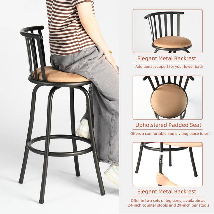 39F Inc. - Wholesale Chair - Swivel Bar Stools 24in or 29in2