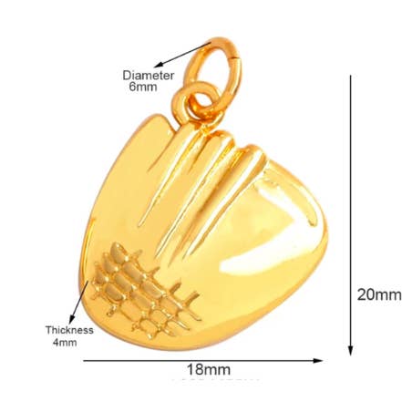 Gold Baseball Glove Charm ~ Deep South Originals for wholesale by Deep South Originals Inc.