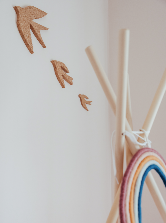 CRU Ecoliving – Engroshandel 3D-vægkunst – Sæt med 3 andorinhas | vægdekoration i naturkork fra CRU2