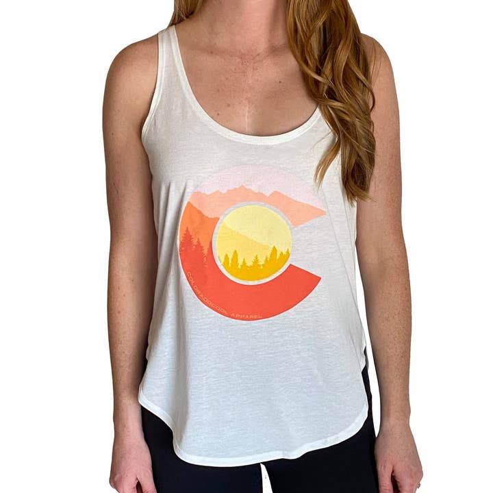 Treeline Tank Top - White for wholesale by ColoradoCool Apparel