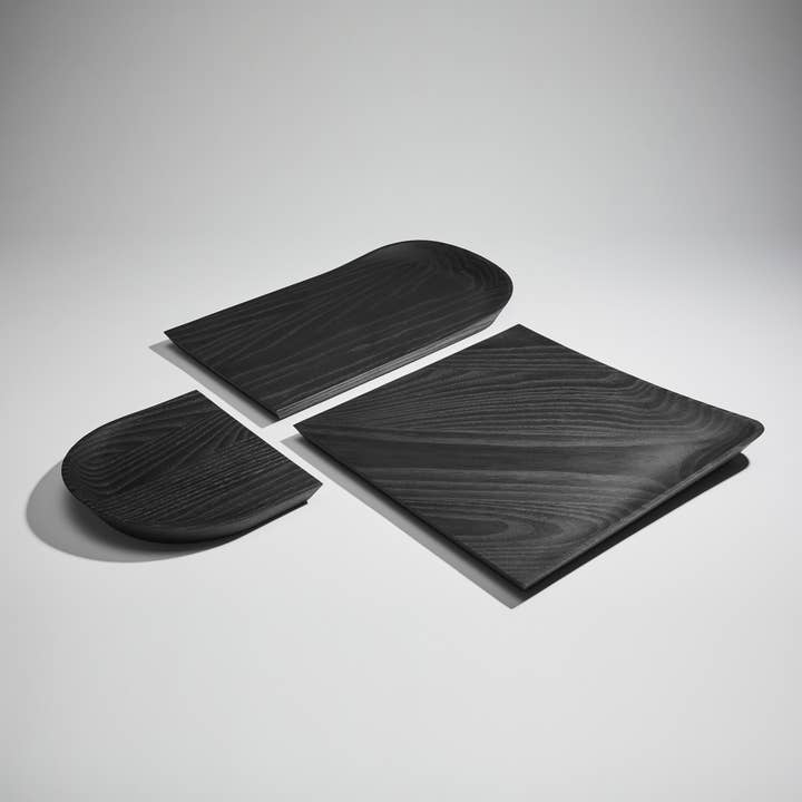 Hollow - bandejas de cinzas manchadas de preto por atacado de Clémence Birot