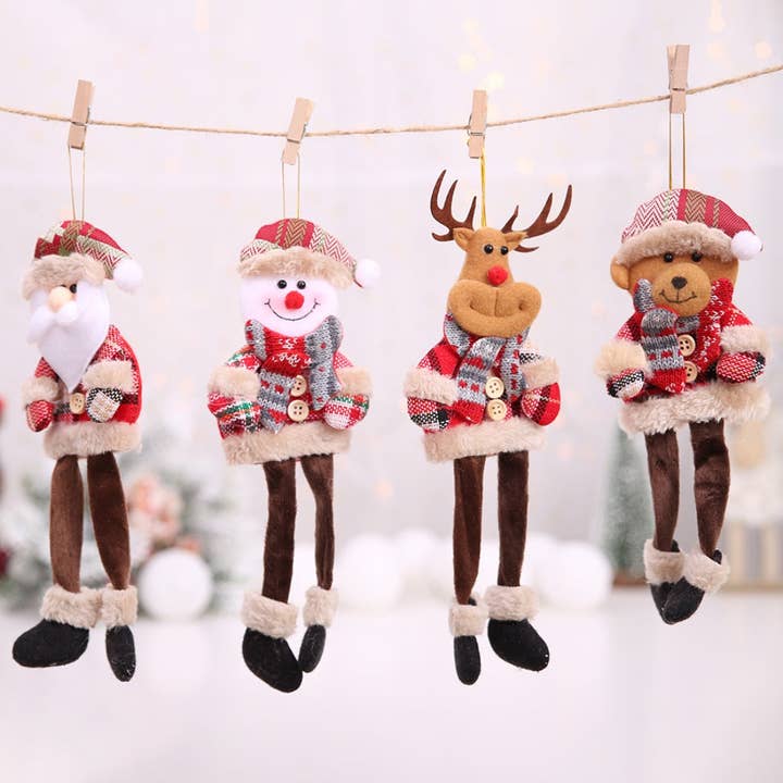 Funkyrel® Atzbranding Limited - Wholesale Ornament - Xris - Christmas Long-Legged Plaid Fabric Doll Ornament