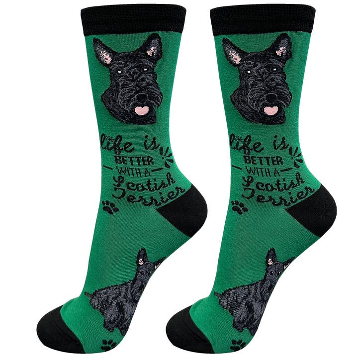 E&S Pets - Wholesale Socks - Unisex - Scottie Dog Socks - Fun Novelty Crew Socks - Unisex