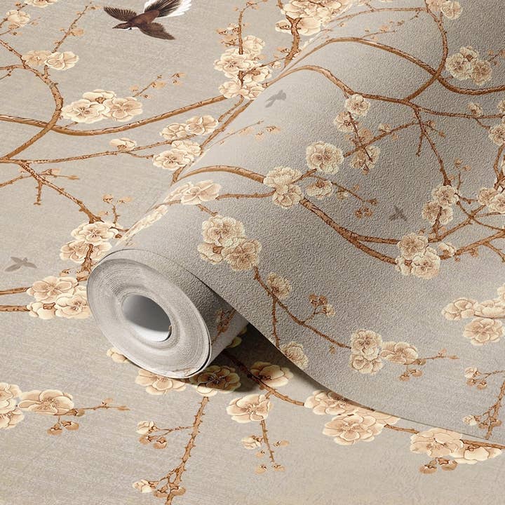 GK Home Decor - Wholesale Wallpaper - Blooming Cherry Blossoms Chinoiserie Wallpaper Mural11
