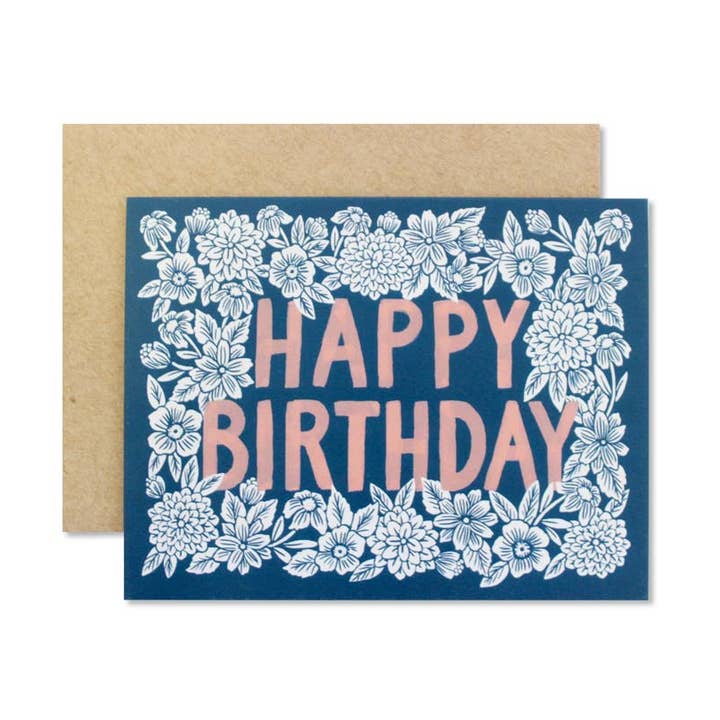 Floral Birthday Card for wholesale by Wild Hart Paper