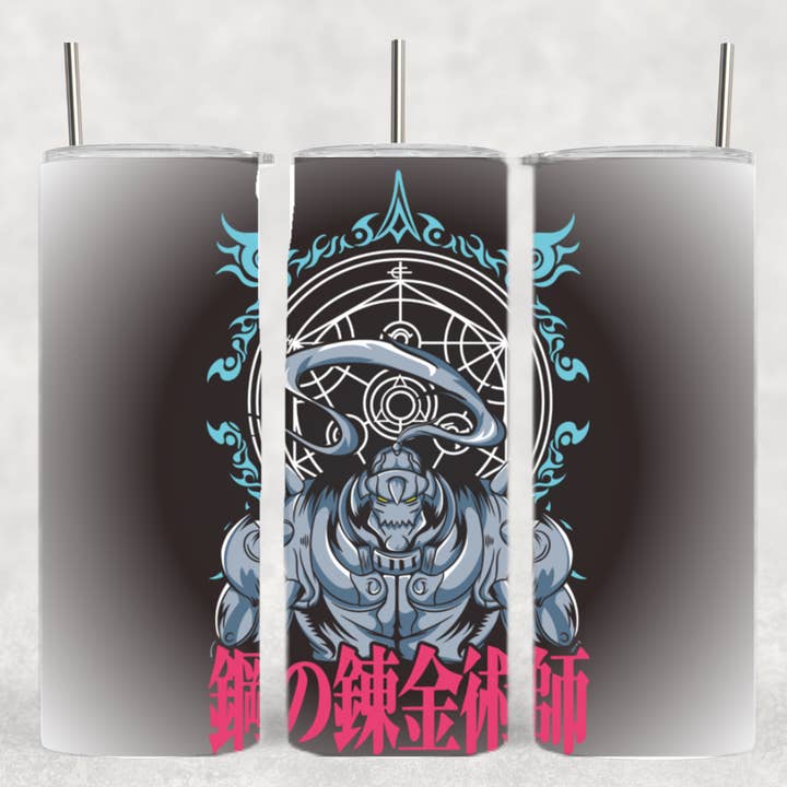 Full Metal Alchemist Pink Blue Anime Manga Tumbler for wholesale by The Geek Boutique
